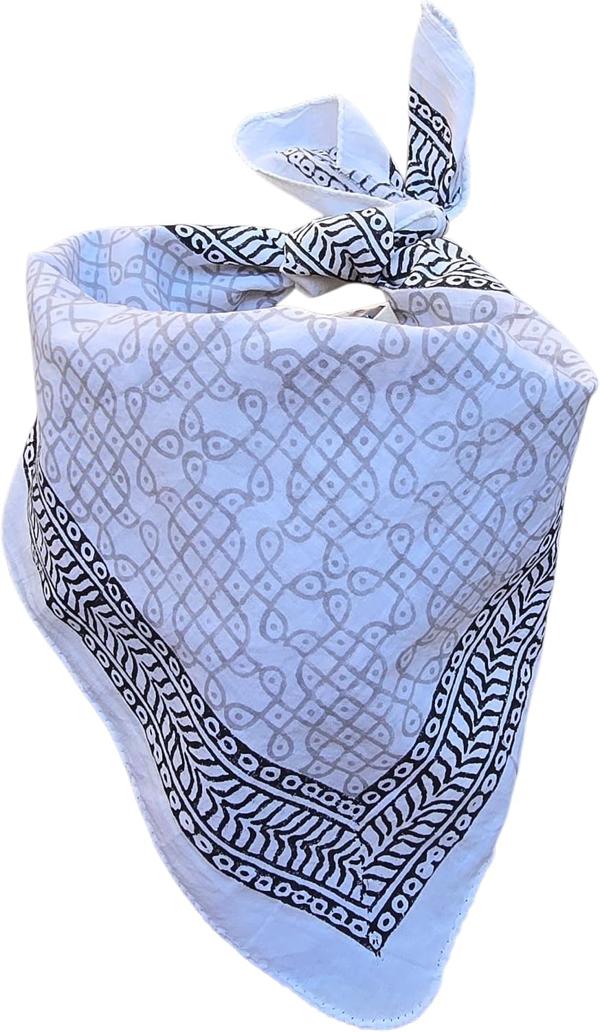 100% Cotton Bandana for Women and Men - Hand Block Cotton Bandana For Women - Perfect Thanksgiving & Christmas Gift