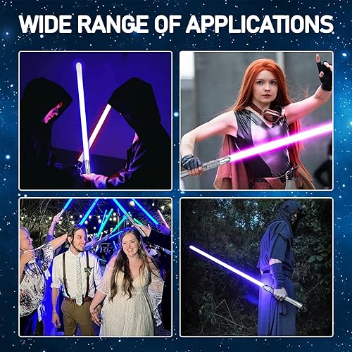 Miniatura 2 de ELESKOCO Dueling - Sable de luz suave y resistente, sables de luz de metal con control de movimiento con 12 fuentes de sonido, RGB 16 colores