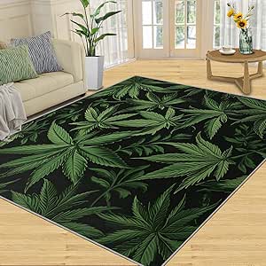 Amazon.com: XBITUE 6x9 Large Area Rug Marijuana Weed Leaf Rug, Cannabis ...