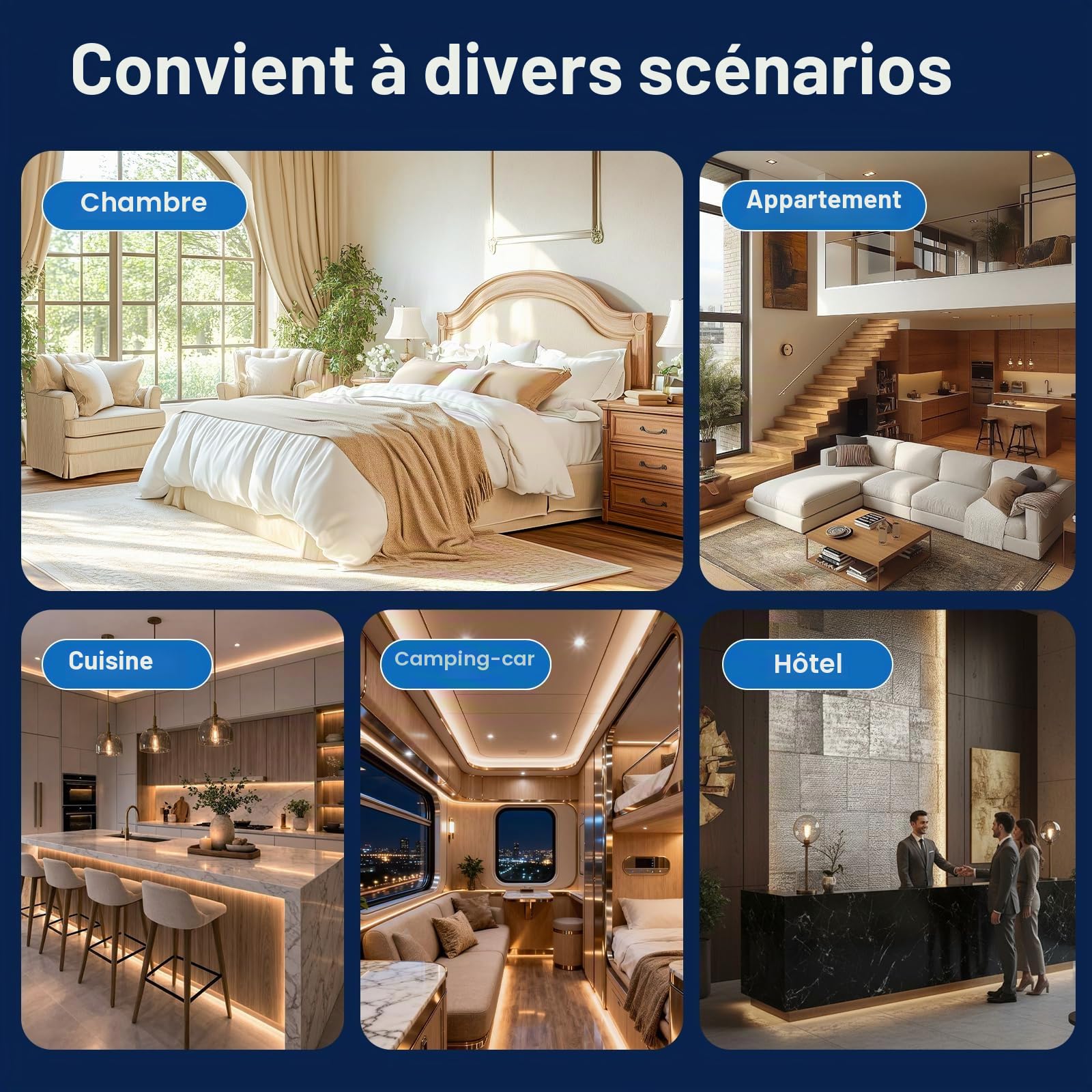 Detecteur Monoxyde Carbone 6 en 1,Détecteur de Gaz Naturel et Détecteur de Monoxyde de Carbone avec Batterie de Secours,Idéal pour Maison,Cuisine,Camping-Car,Logement (1 Paquet)