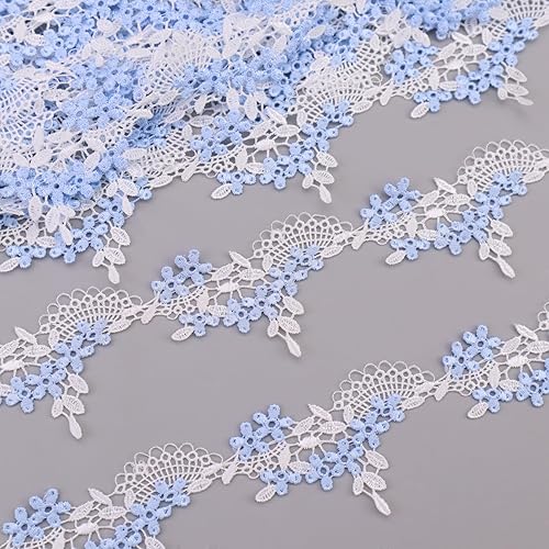 IDONGCAI Cinta de encaje de Venecia de 2 x 3 yardas, bordado de flores, apliques de borde de encaje para coser ropa, decoración de fiesta en el