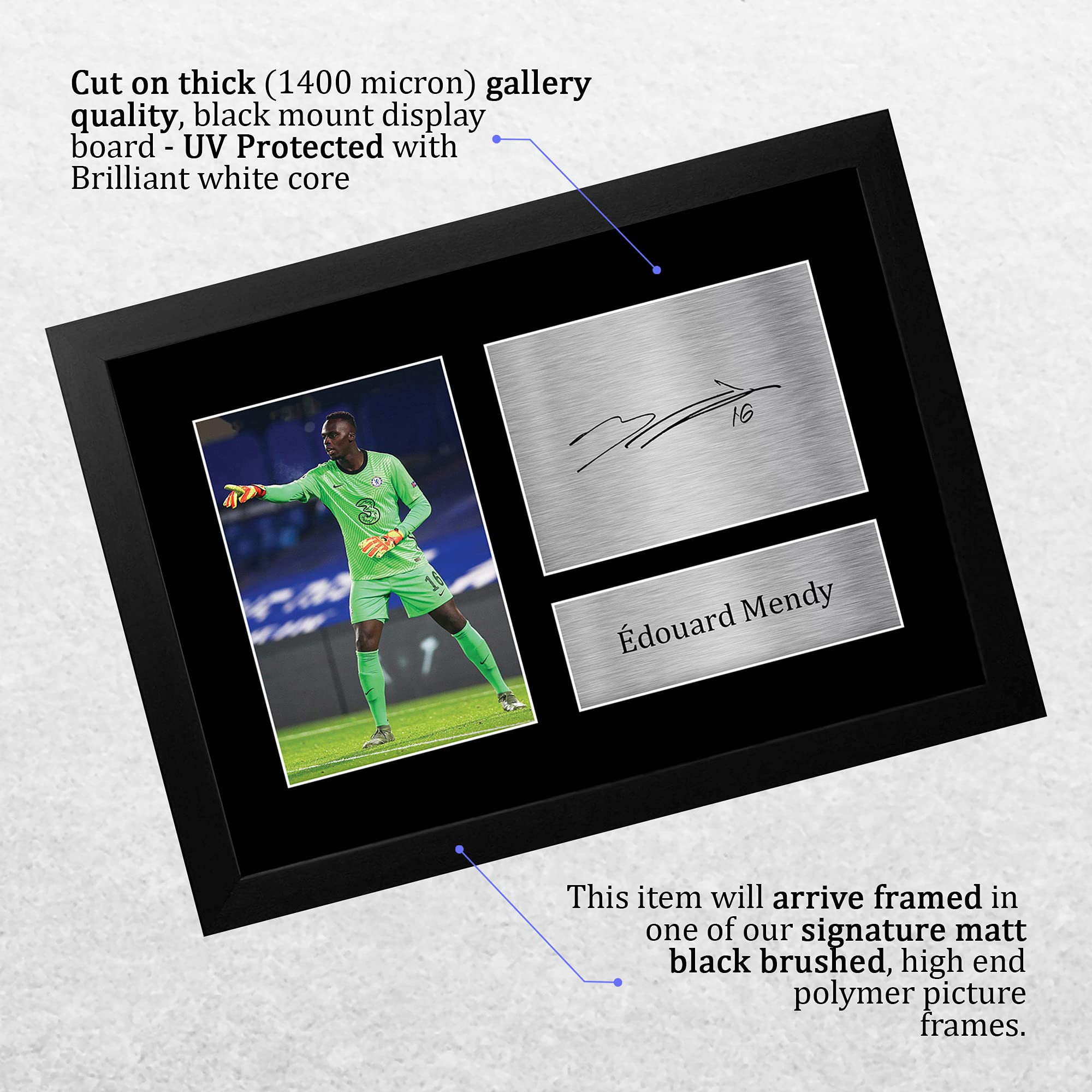 HWC Trading FR A4 Edouard Mendy Gifts Printed Signed Autograph Picture for Football Fans and Supporters - A4 Framed - Image 3