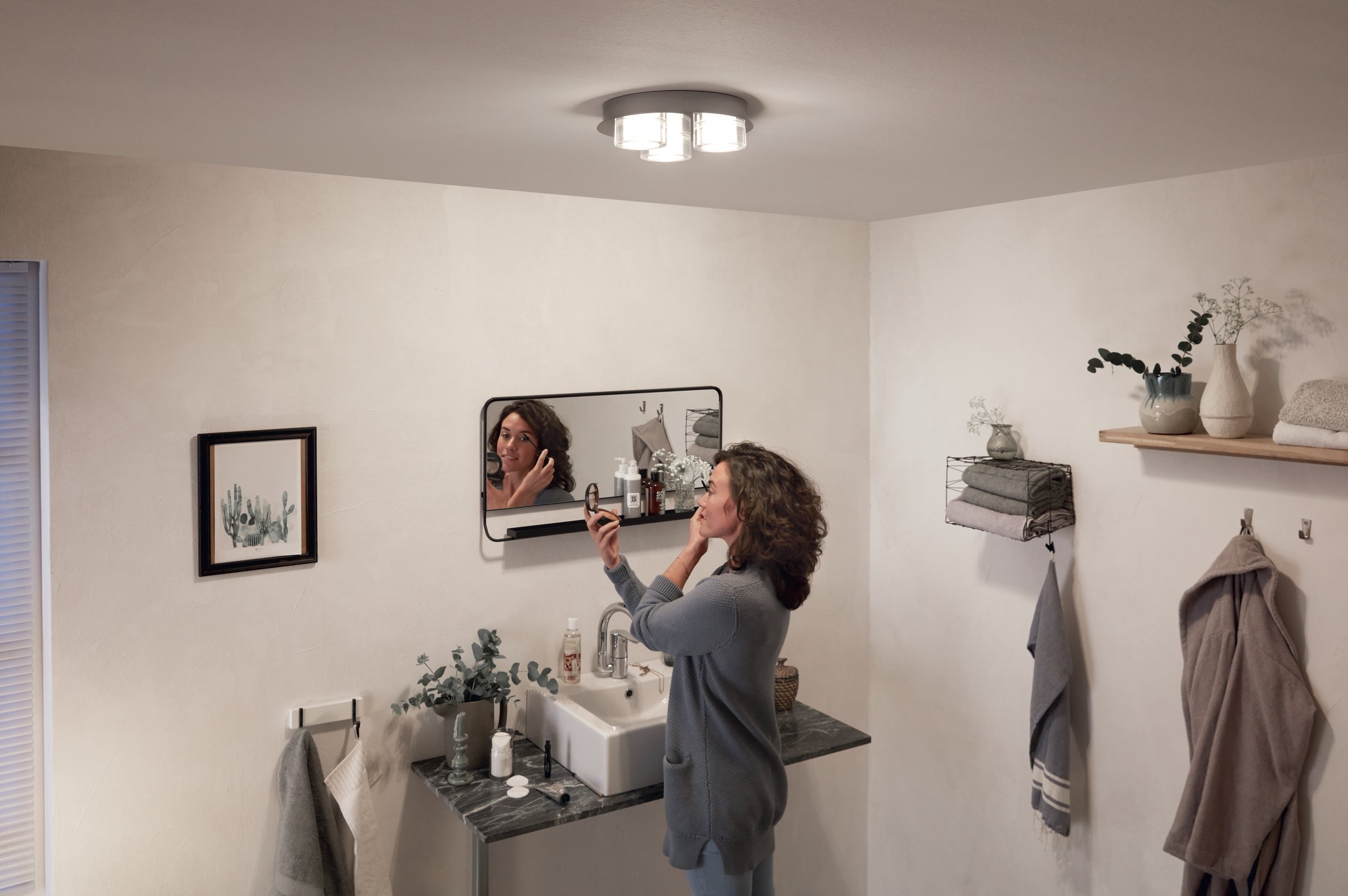 Philips A+, Mybathroom LED Spot Resort 3flg. 3417211P0, 1500lm, Chrom, aluminium, 18 watts, Silber, 21.5 x 21.5 x 6.1 cm