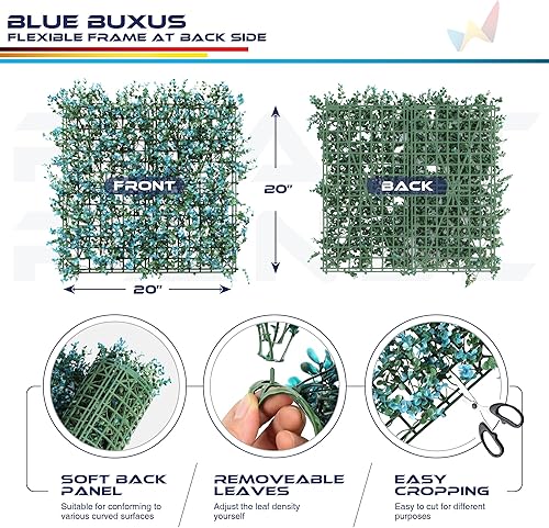 Miniatura 120 de Windscreen4less 6 paneles artificiales de boj de 20 x 20 pulgadas, seto topiario, plantas, hierba, pantalla de privacidad para exteriores, Boj