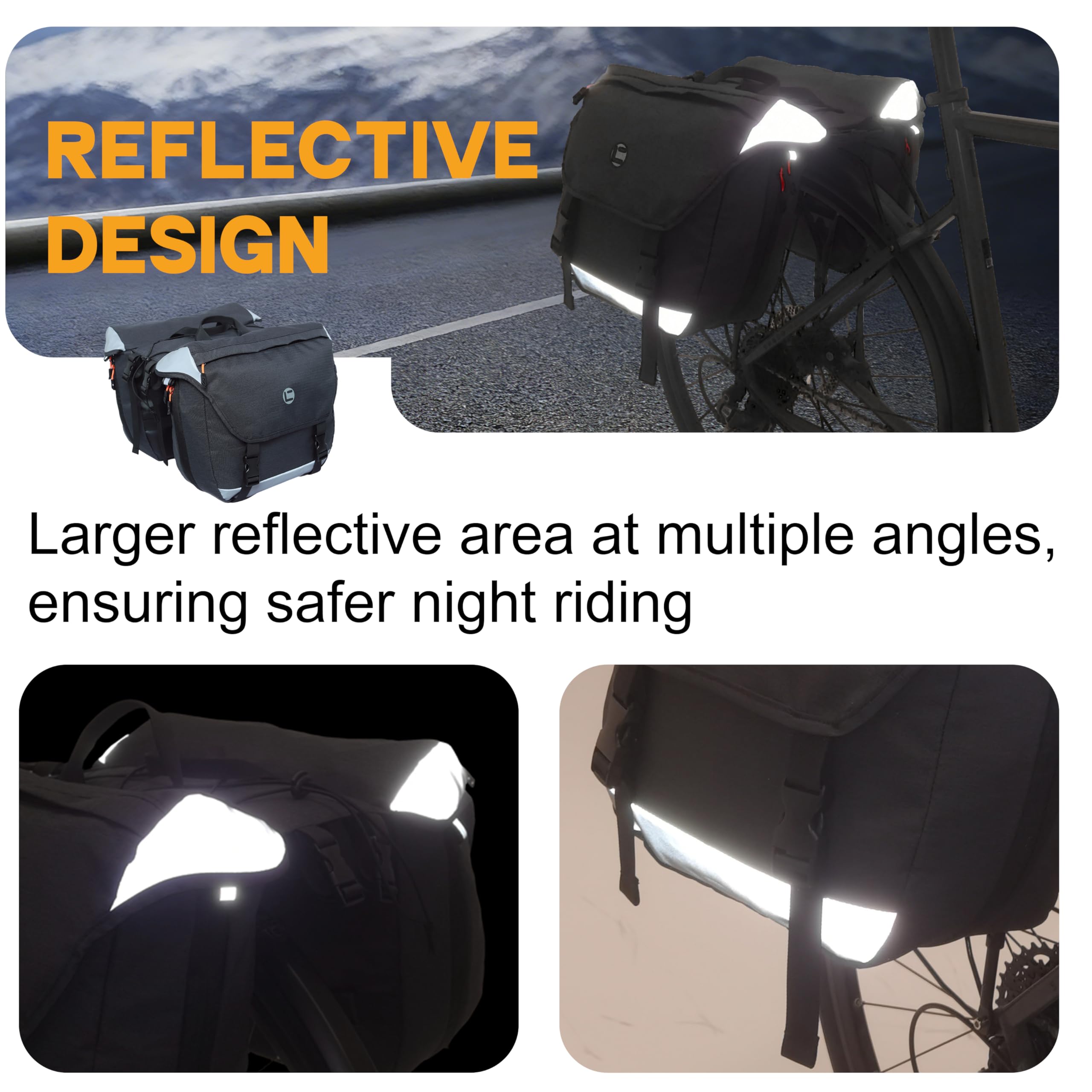 Expandable Bike Panniers - Waterproof Commuter Bags -3