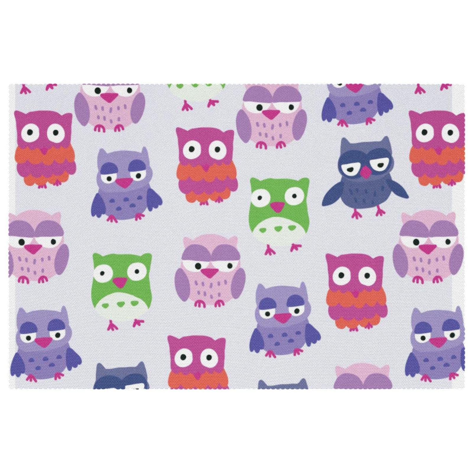 Sets de table chouettes buho colorés antidérapants lavables pour salle à manger