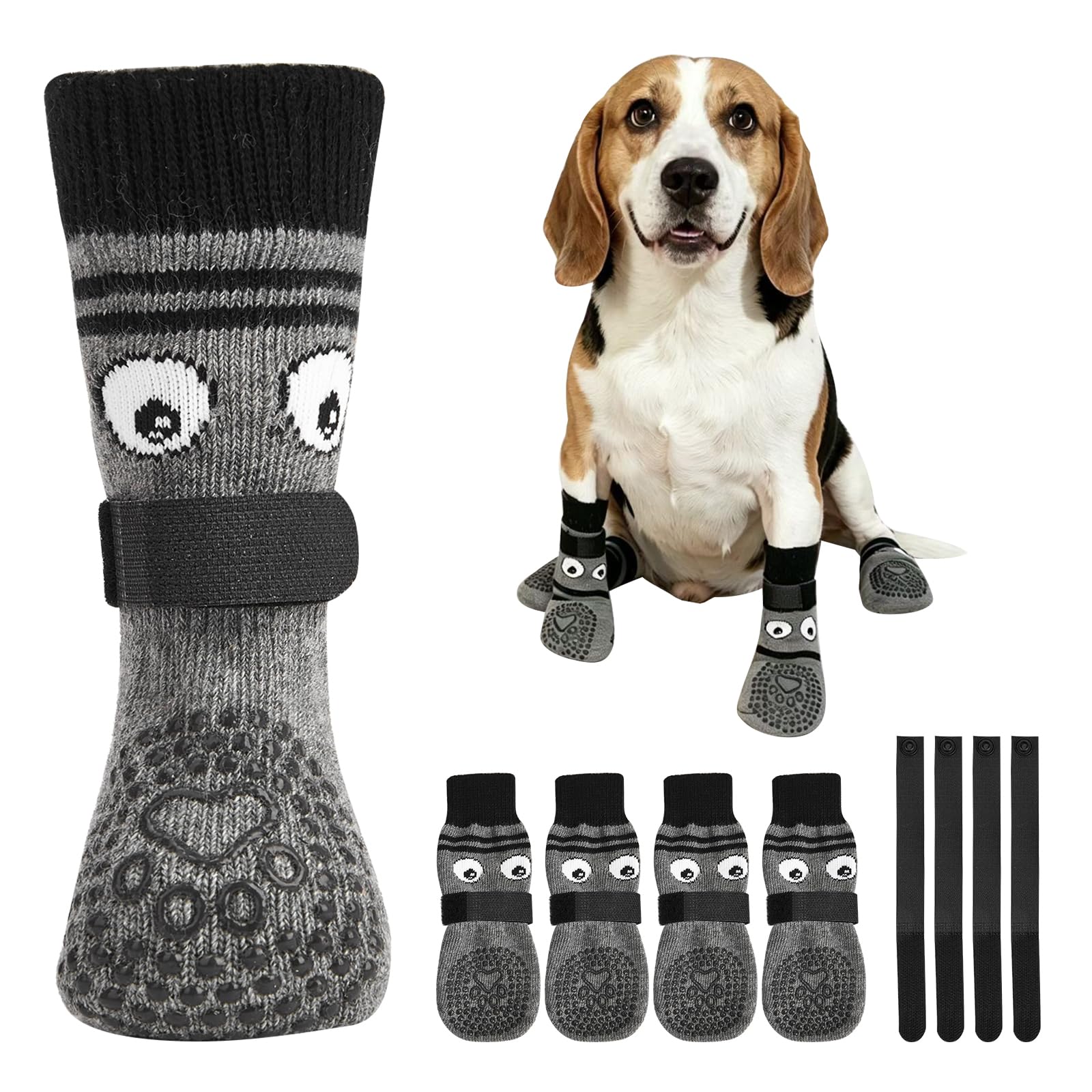COOHAMS Non-Slip Dog Socks, Paw Protection for Senior & Active Dogs