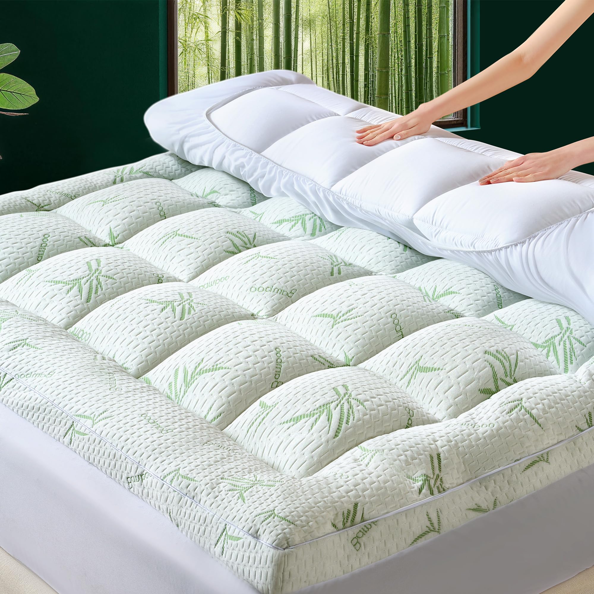 LUNESTRY Plush Pillow Top Mattress Topper