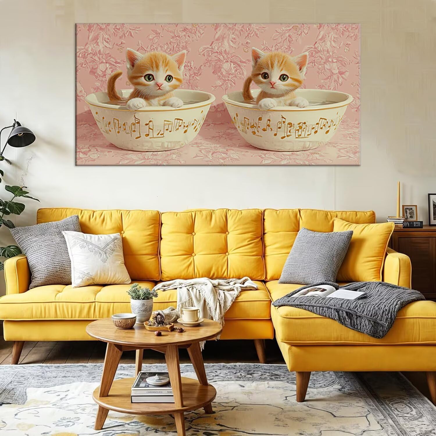 Dipingere con i Numeri Adulti, Vasca da bagno e gatto Pittura a Olio Kit, Paint by Numbers Kit, DIY Dipingi con i Numeri Adulti, Kit di Pittura con Numeri con Pennelli, per Decor Casa - 60x120cm f-862