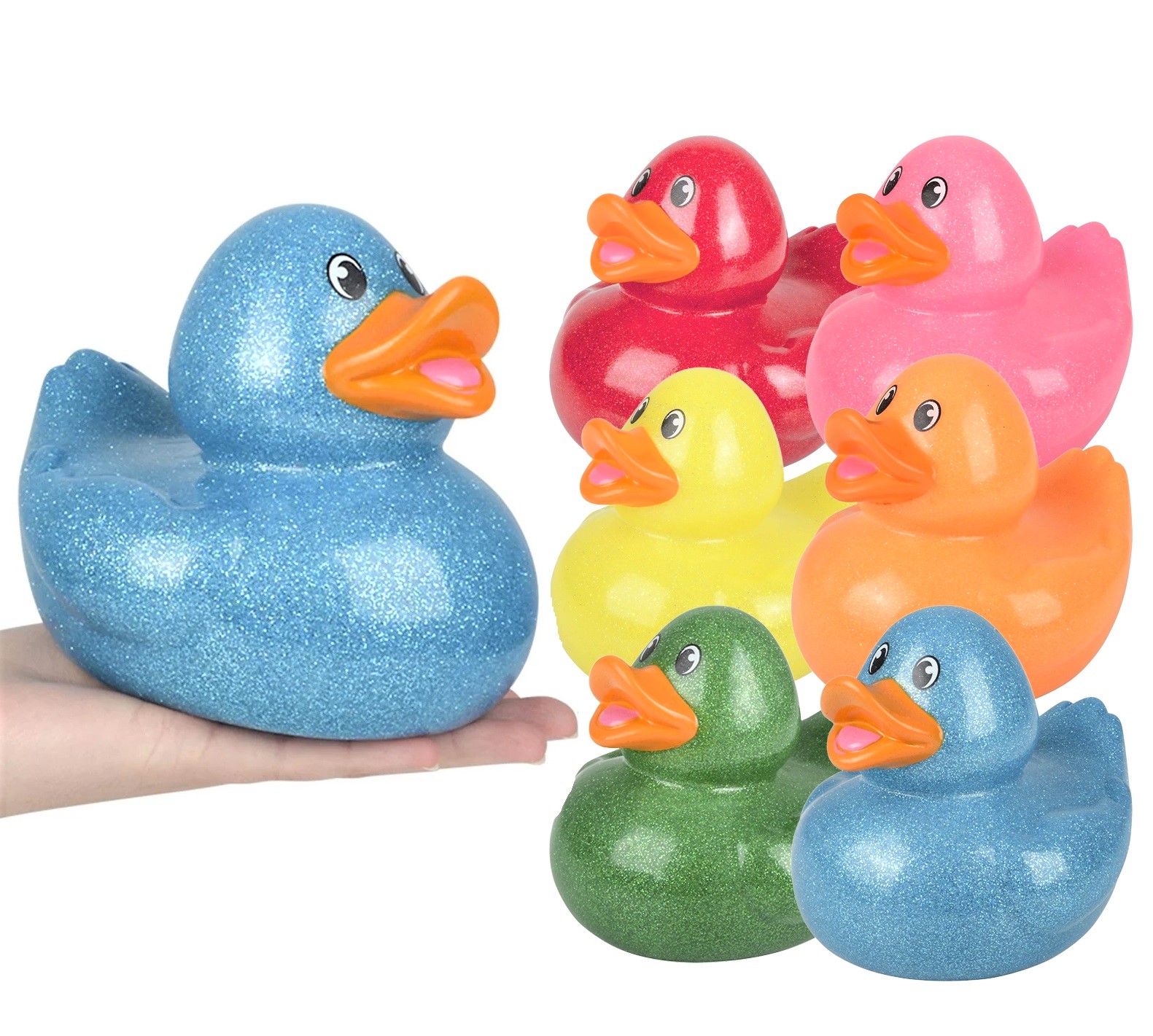 Marble Rubber Ducks 6 Inch 6-Pack - Colorful Squeaky Bath Toys ...