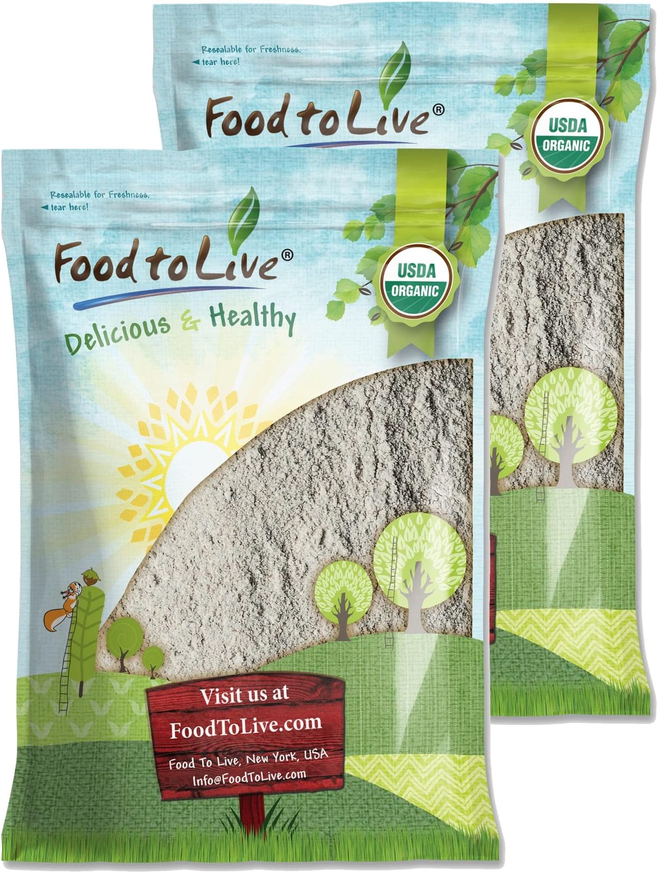 Organic Dark Rye Flour, 16 Pounds – Whole Grain, Non-GMO, Stone Ground, Kosher, Raw, Vegan, Bulk, Great for Baking Bread, Product of the USA