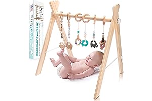 Wooden Play Gym Baby: Baby Activity Gym with Foldable Frame