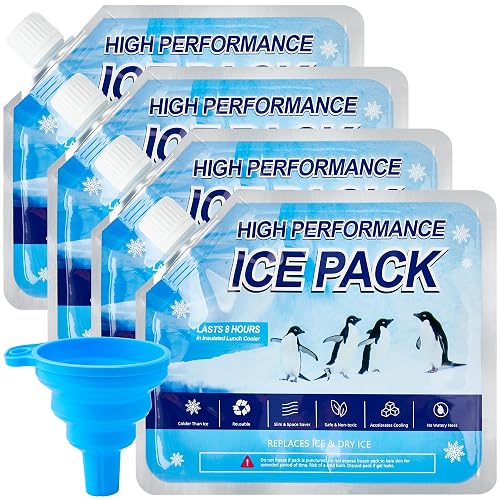 Reusable Ice Packs for Cooler 4 Pack