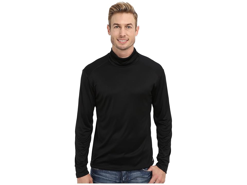 Hot Chillys Peach Solid Roll T-Neck (Black) Men's Long Sleeve Pullover INTERNATIONAL SHIPPING