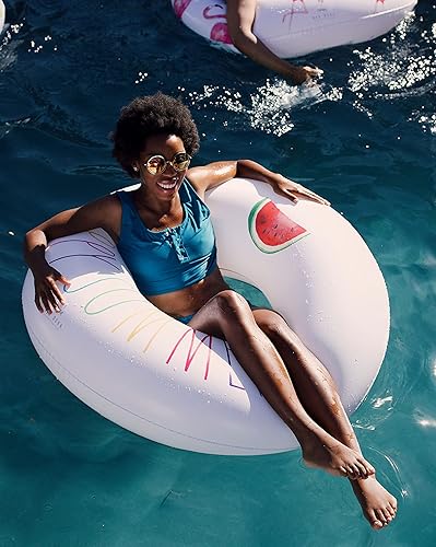 Miniatura 4 de Rae Dunn x CocoNut Flotador de anillo flotante, tamaño adulto, balsa inflable grande de 48 pulgadas y tubo interior de agua duradero, fácil de