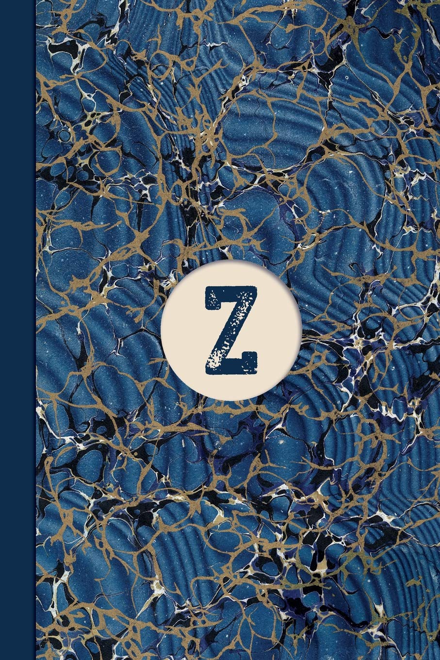 Monogram Z Marble Notebook (Blue Ginger Edition): Blank Lined Marble Journal for Names Starting with Initial Letter Z