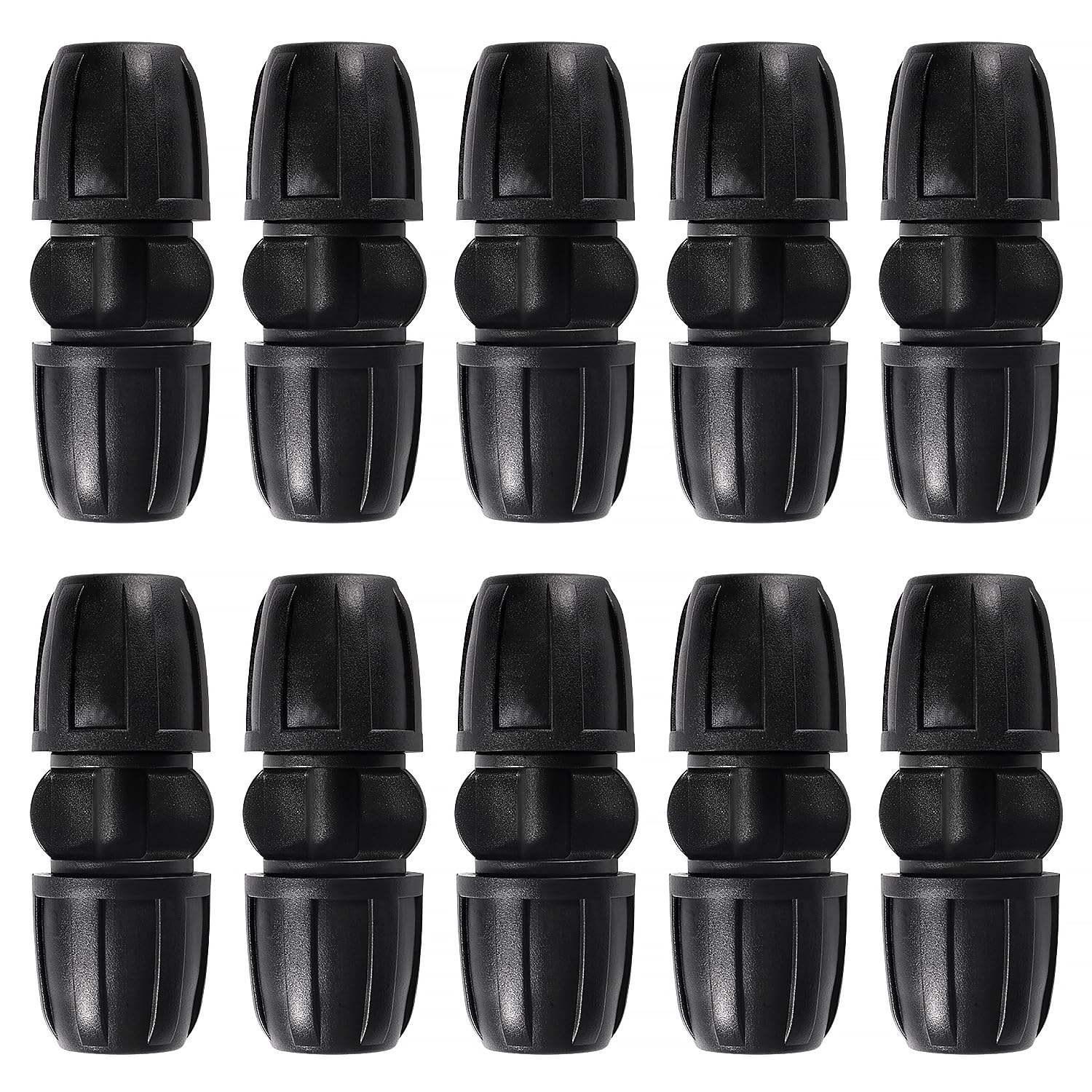 VooGenzek 10 PCS 8/12 mm Drip Irrigation Fittings, Lock Barbed Straight Connectors, Drip Tubing Barbed Connectors