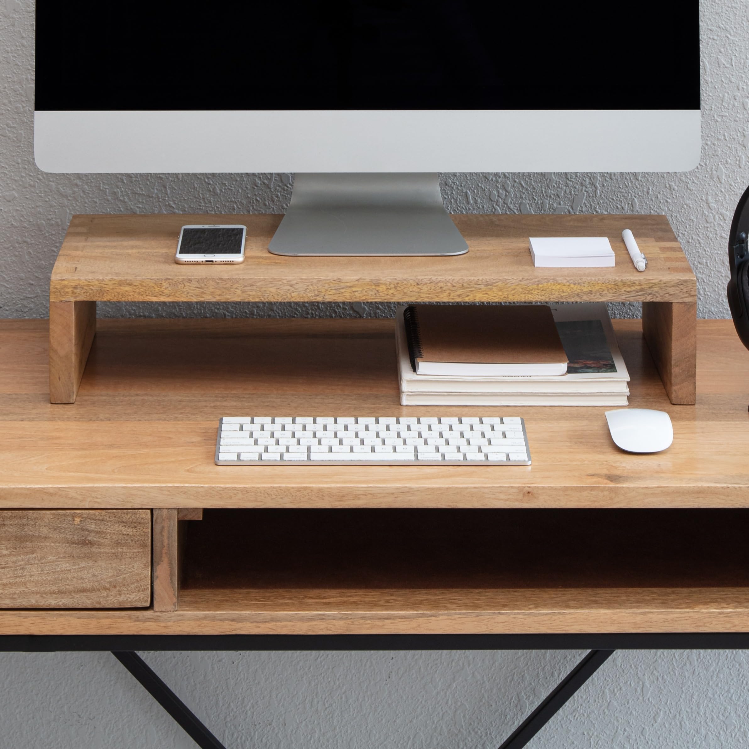 Anji Mountain Wooden Monitor Stand - Elegant Monitor Riser, Perfect Monitor Stand for Desk Organization, Durable Wood Construction monitor stands,