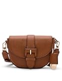 Covered Buckle Saddle Crossbody, Hazelnut