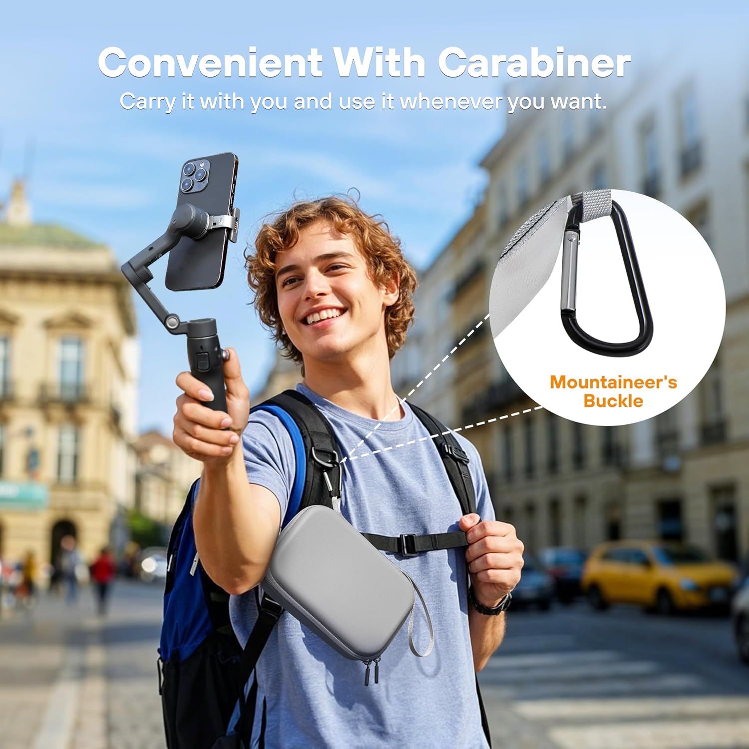 Osmo Mobile 7P Case, Leather PU Carrying Case for DJI OM 7P Gimbal Stabilizer Accessories, All-in-one Storage OM 7P and Magnetic Phone Camp for Travel & Outdoor Shooting image 6 of 9 B0DZ2M3XR6