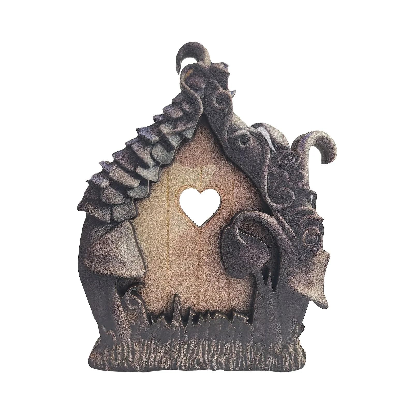 PPdingding Miniature Elf Fairy Door - Whimsical Decorative Resin Sculpture for Home and Garden Decor(Color D)