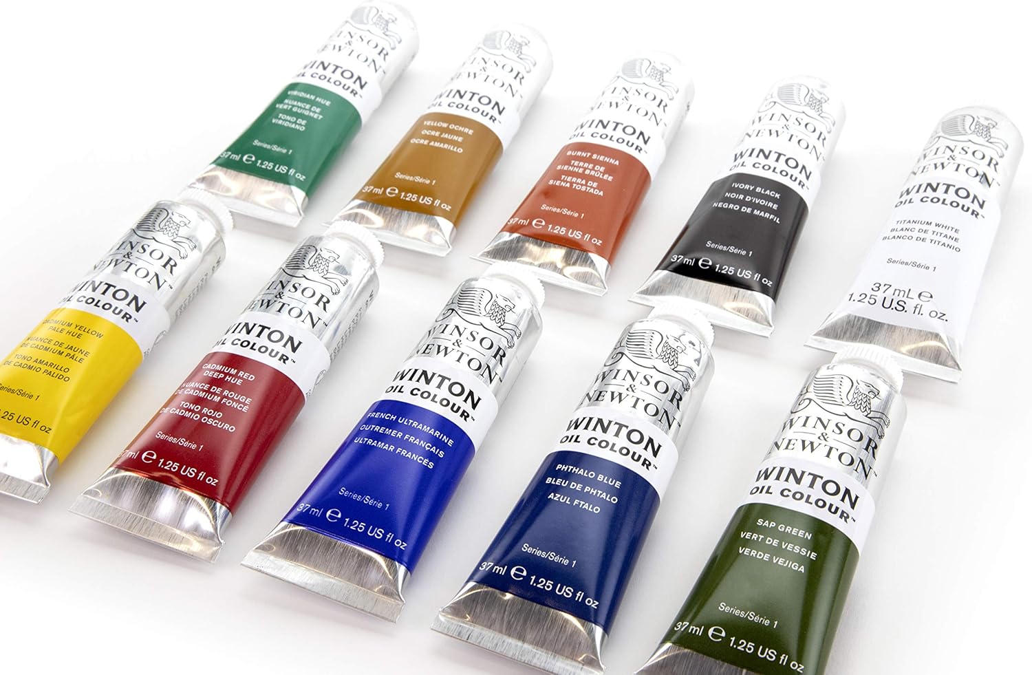 Winsor & Newton Winton Oil Color Paint, Starter Set, 10 x 37ml Tubes, 12 Piece Set : Everything Else
