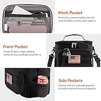 Vista 6 de Lifewit Lonchera táctica para hombres, bolsa de almuerzo aislada, 9L 12lata, color negro