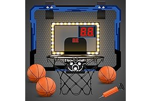 QDRAGON Mini Basketball Hoop - Light up Night LED Rim, Shatterproof Backboard...