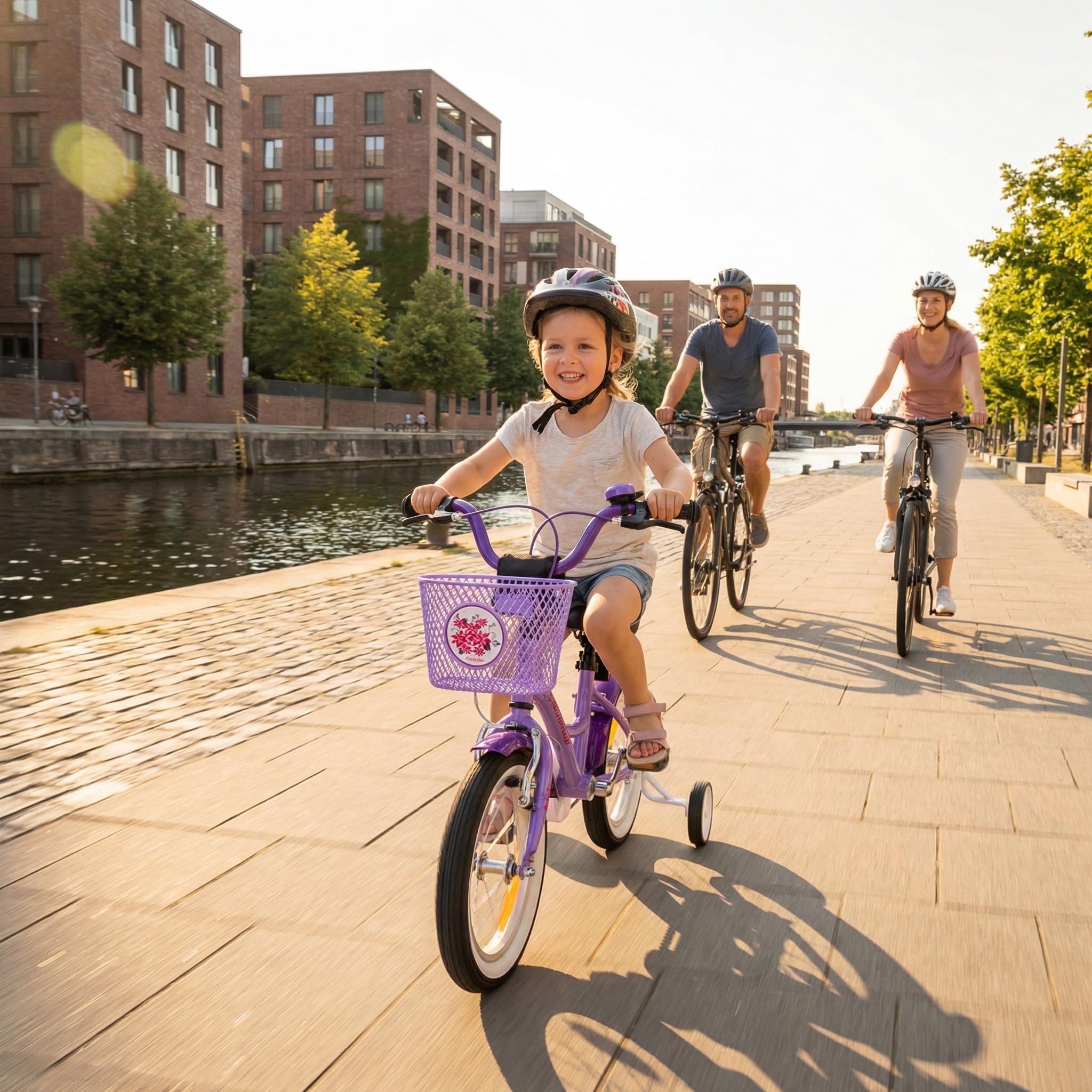 PROMETHEUS BICYCLES Bicicleta niña 3 años Bicicletas niña 12 Pulgadas Bici - Infantil con Pedales 3-4 años ruedines y Freno contrapedal Morado