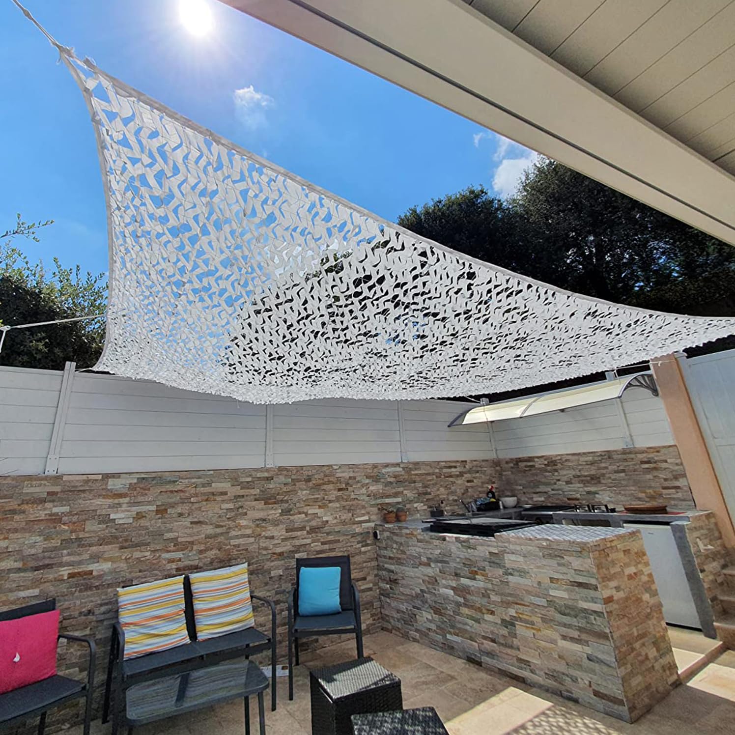 HYOUT Red de camuflaje para interior y exterior, cubierta de privacidad, decoración, salón, camping, caza