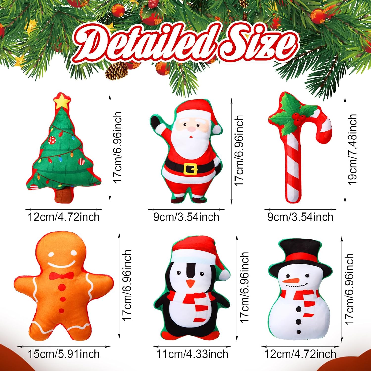 Leyndo 24 Pieces Christmas Squeaky Dog Toys Bulk Xmas Stuffed Plush Dog Toys Dog Interactive Teething Chew Toys for Christmas Small Medium Large Dogs Puppies Pet Teething Cleaning and Training