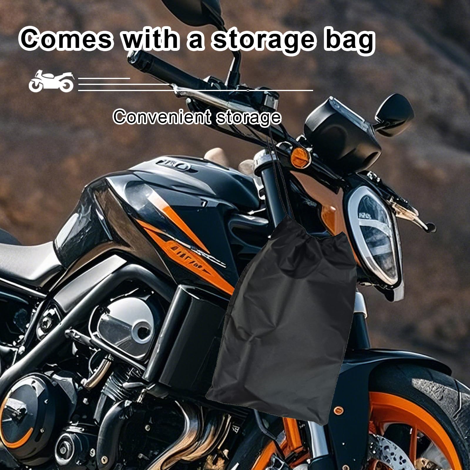 USHOP Funda para Moto Exterior XXL,Funda Moto,Tejido Oxford 210D,protección UV,con Bandas Reflectantes,Orificio para candado y Correas antiviento,para Motos,Scooter(245x105x125 cm)