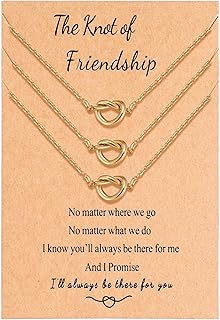 Ralukiia BFF Friendship Knot Infinity Necklace for 2 Best Friend Long Distance Birthday Jewelry Gifts for Her Women Bestie