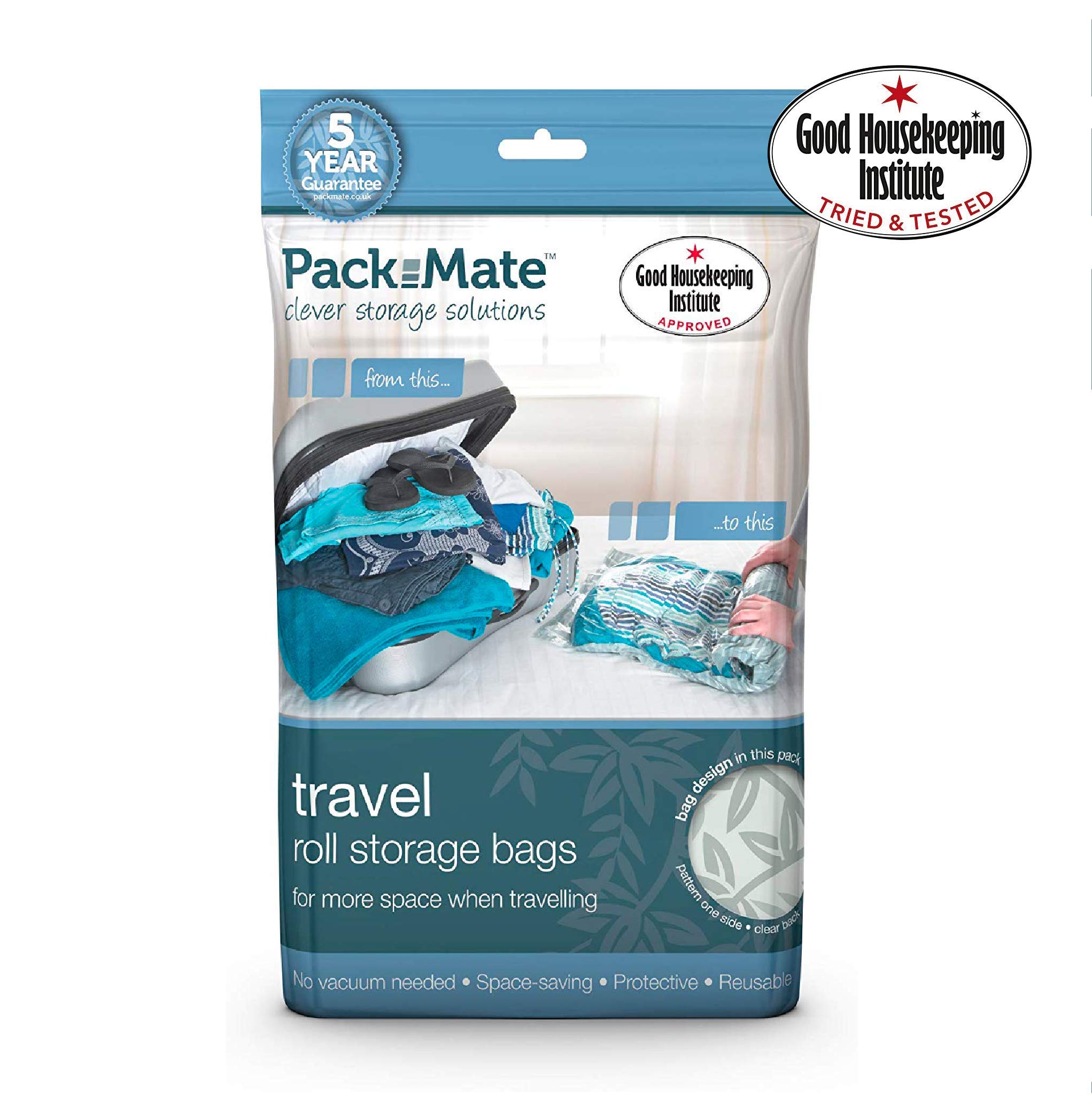 Buy Packmate 5 Small 38 x 25cm Travel Roll Up Vacuum Bags Ideal