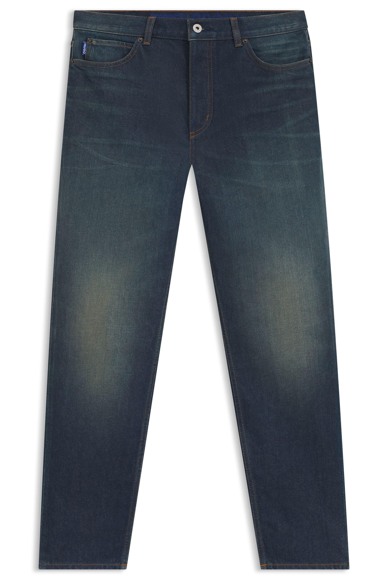 Hugo Men's Brody Tapered Fit Jeans in Blue Stretch Denim, Navy, 36 W/32 L