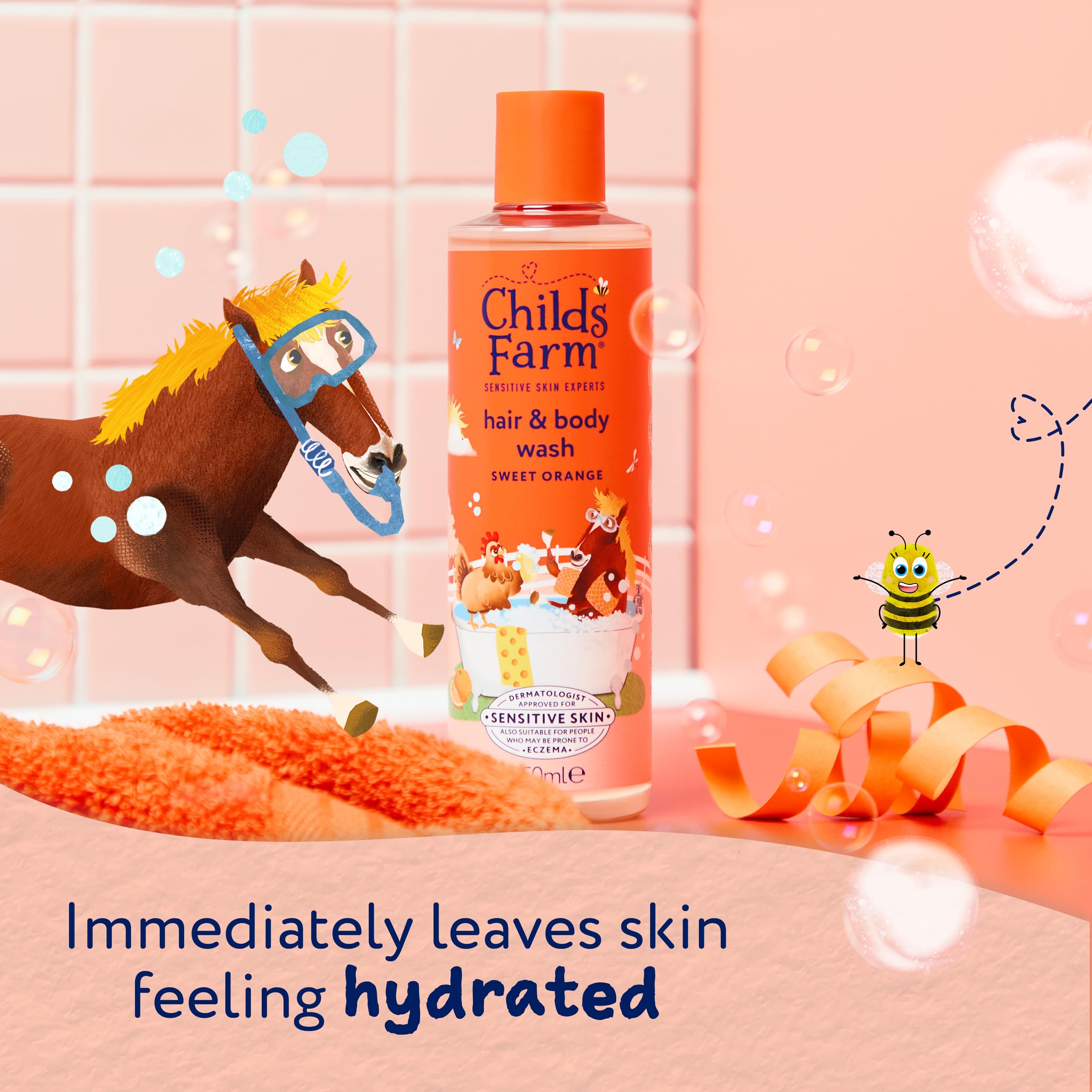 Childs Farm Kids Hair & Body Wash, Sweet Orange | Tear-free, Gently Cleanses | Suitable for Dry, Sensitive Skin, 250ml — view 5