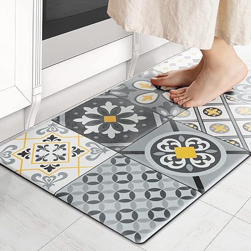 Ashler - Tapetes de cocina acolchados antifatiga, antideslizantes, impermeables, tapete ergonómico de espuma cómoda para cocina, oficina, suelo,