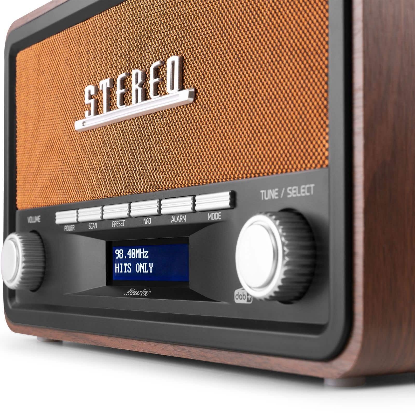 Audizio FOGGIA Radio Dab+ Portable Stéréo 50W - Cuivre, Fonction Réveil, Streaming Bluetooth, Radio FM, Entrée AUX Jack 3,5mm, 20 Stations Préréglées, Idéal pour Écouter la Radio Partout