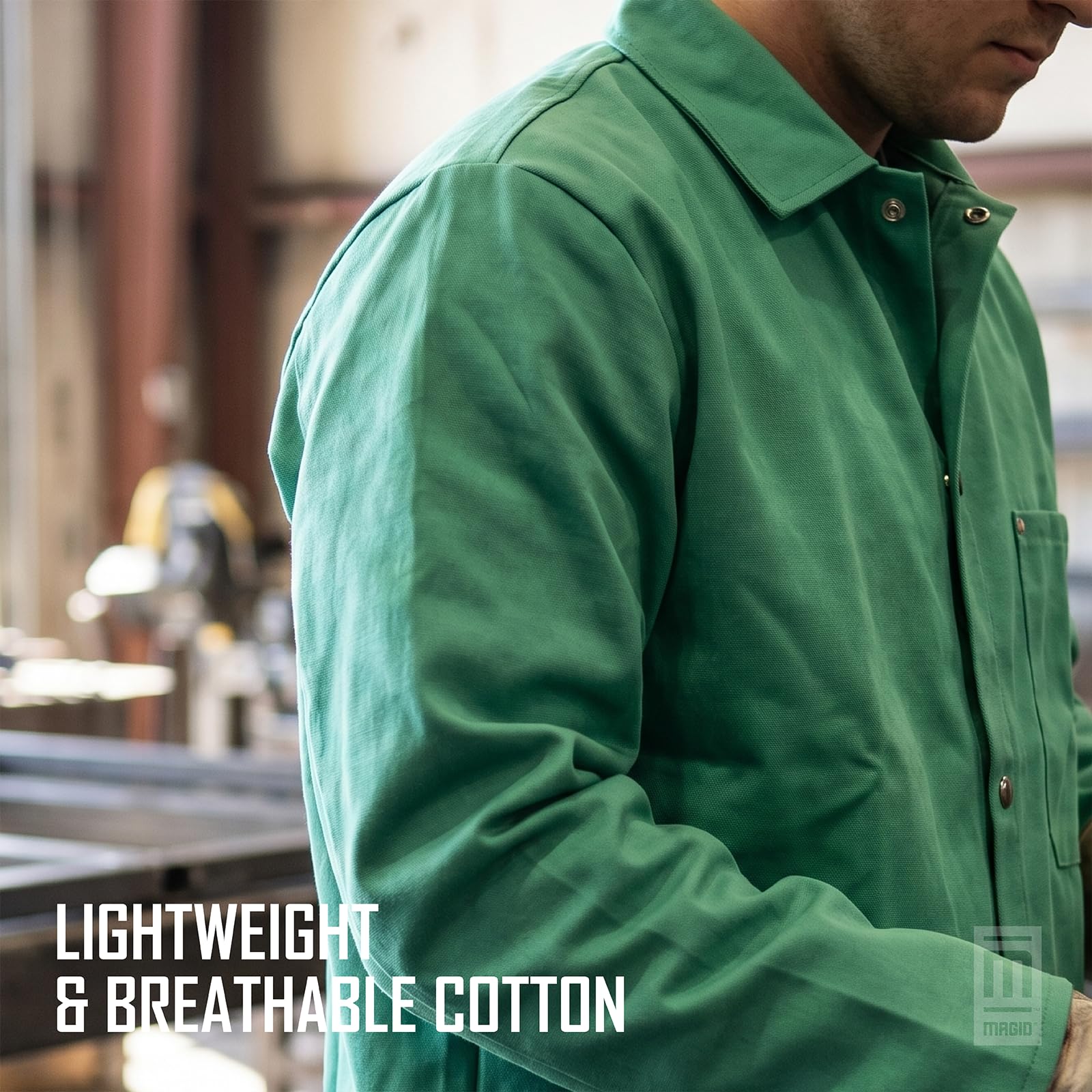 Guante Magid y seguridad 1830-xs Sparkguard verde resistente al fuego estándar peso chaqueta
