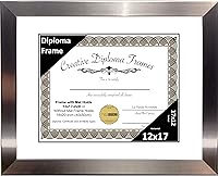 Vista 54 de Creative Picture Frames Carnegie - Marco de diploma de acero inoxidable con acabado de acero inoxidable de 12 x 16 pulgadas con vidrio negro