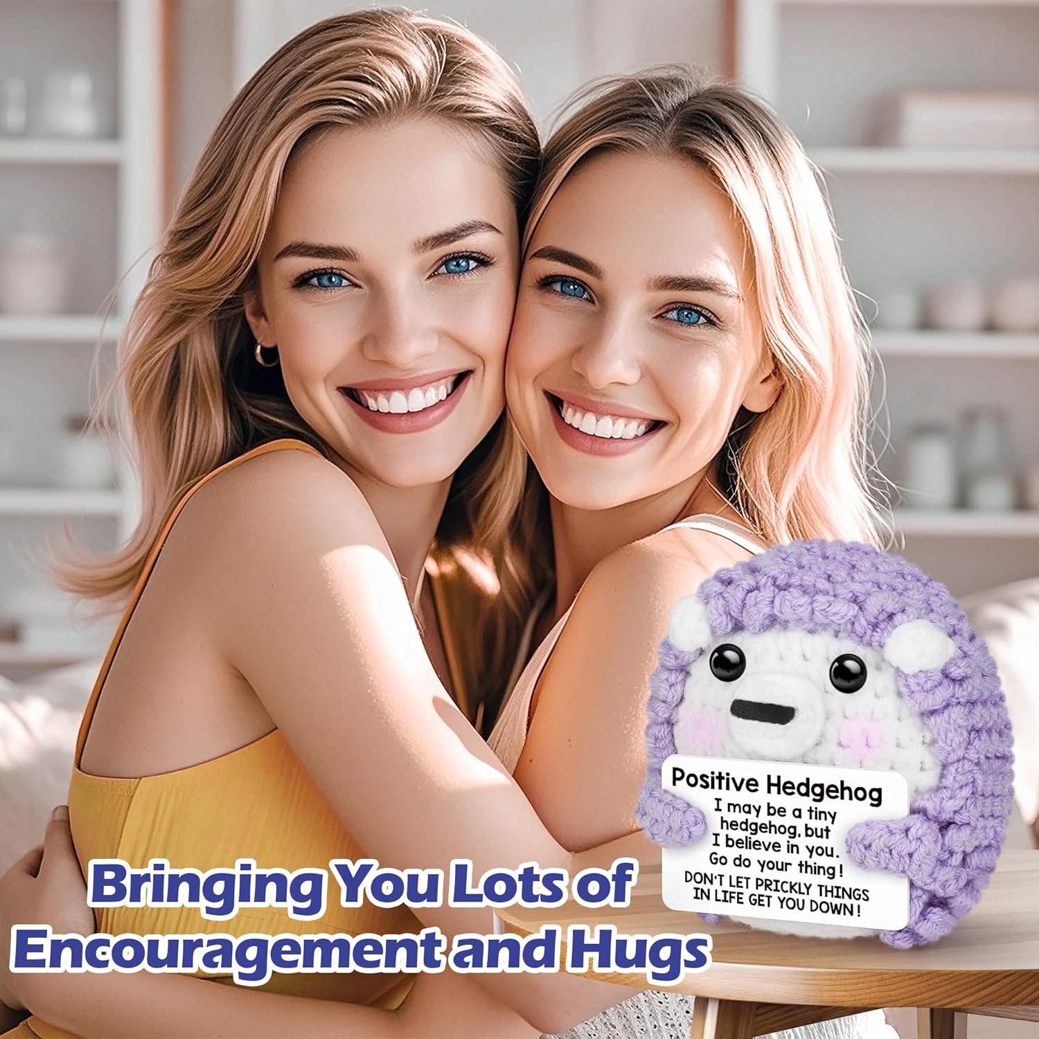 Valentines Day Gifts for Her Kids Daughter, Easter Basket Essentials Stuffers for Teens Girls Birthday Gift for Women Positive Crochet Animals Emotional Plush Support Handmade Hedgehog - Image 5