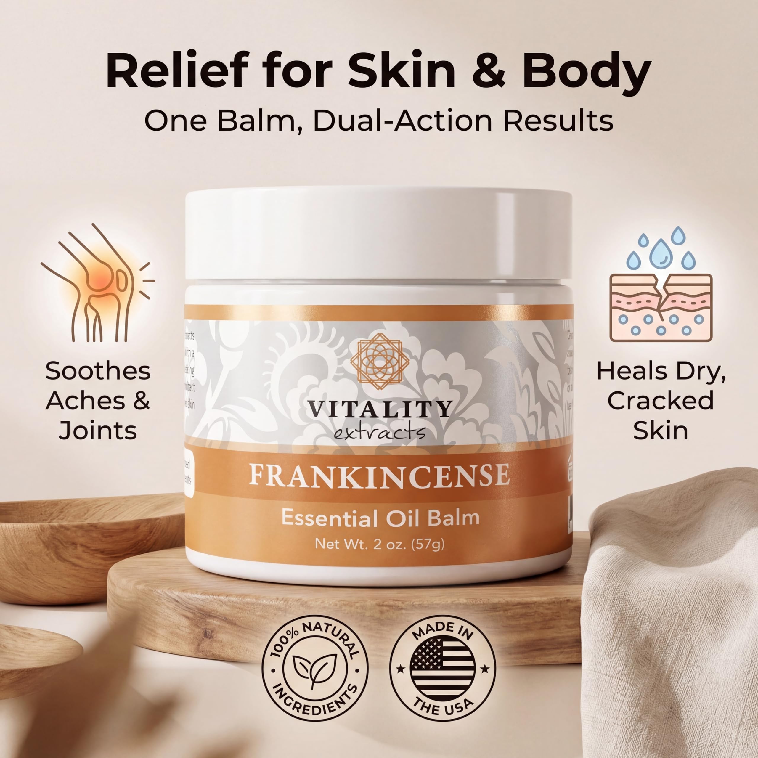 Amazon.com: Vitality Extracts Frankincense Essential Oil Balm (2oz
