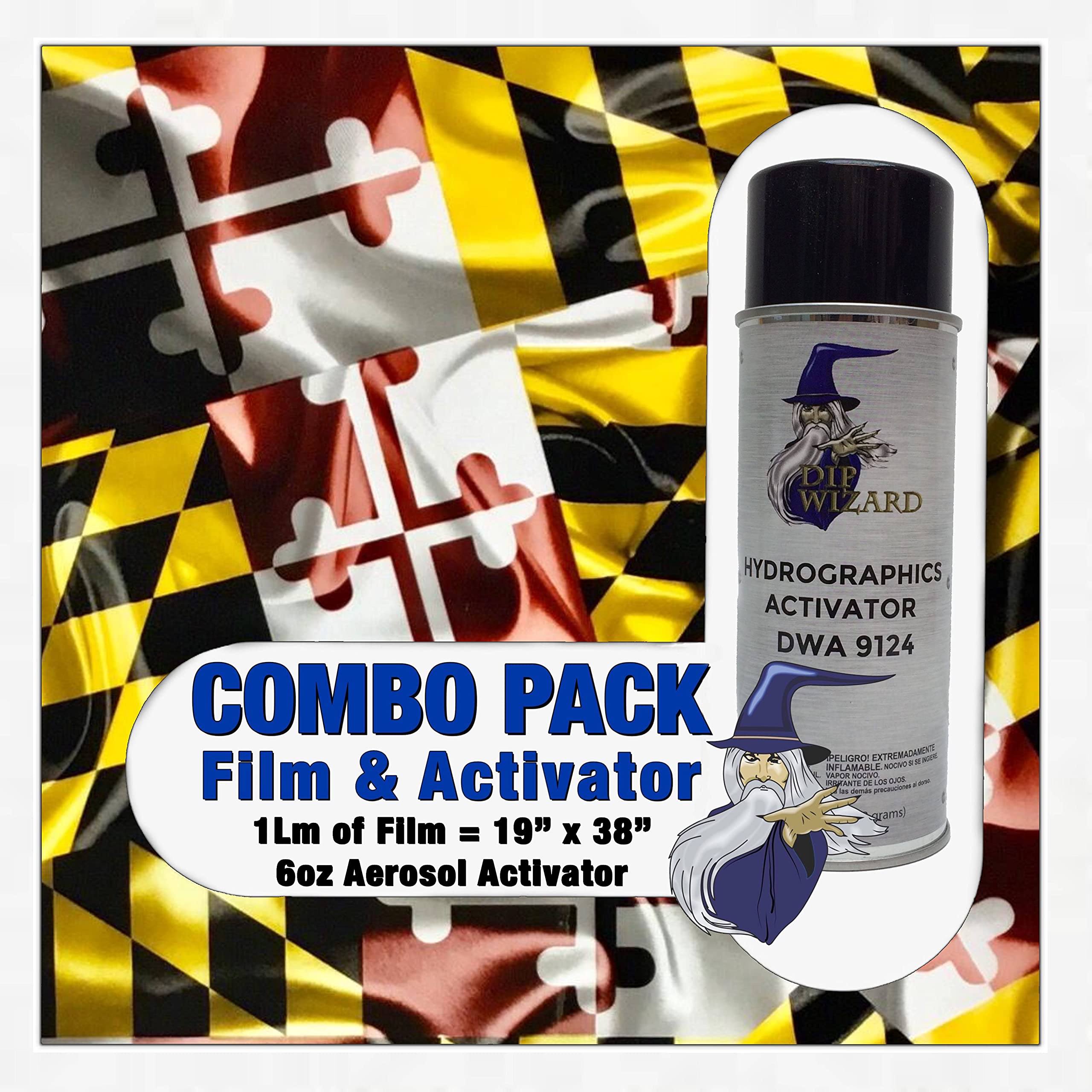 Hydrographic Film Maryland Flag Activator Combo 6oz dip wizard Hydro dip Dipping