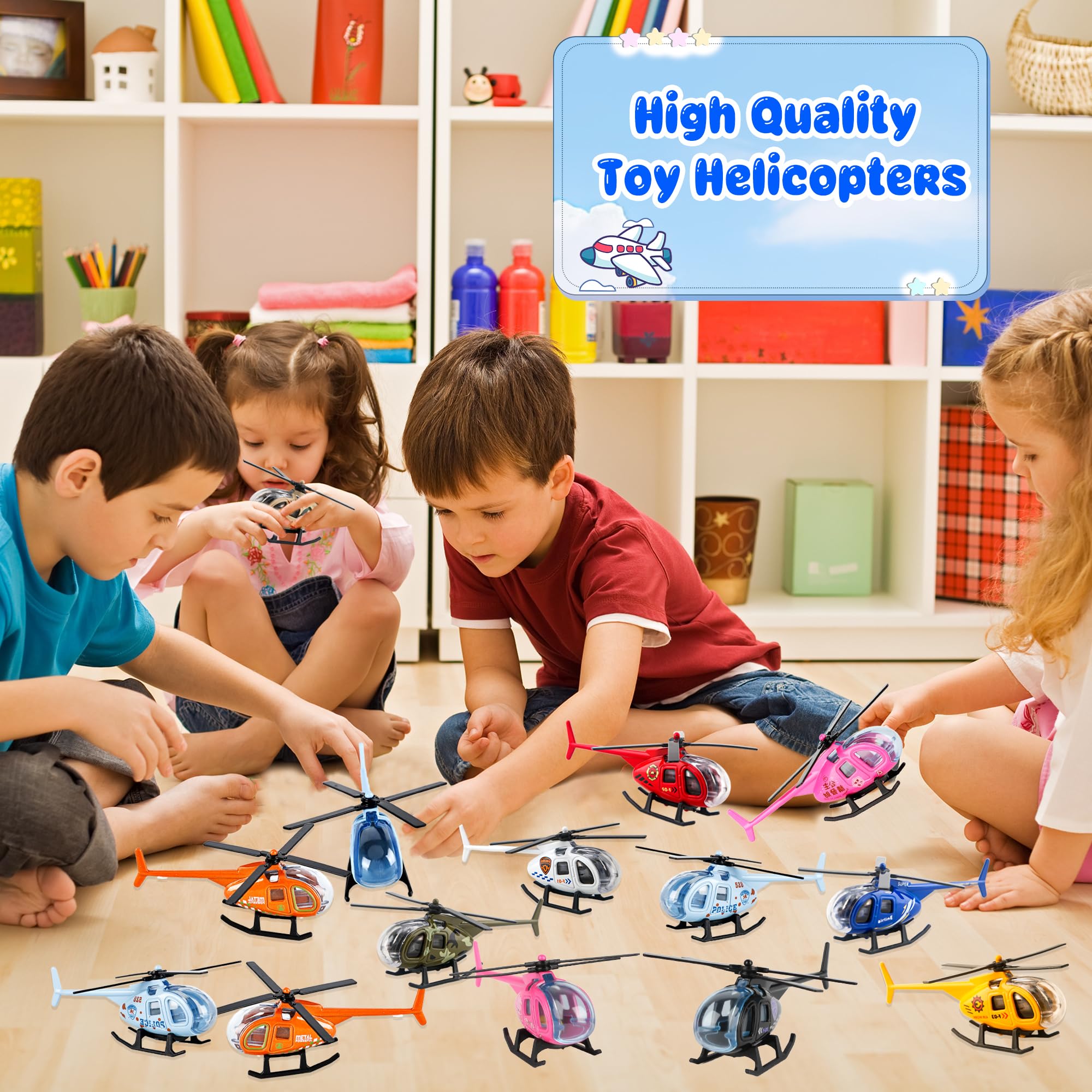 Drayear 30 Pack Diecast Helicopter Toys Realistic Mini Helicopter Models for Birthday Christmas Party Favors Classroom Rewards - Image 6