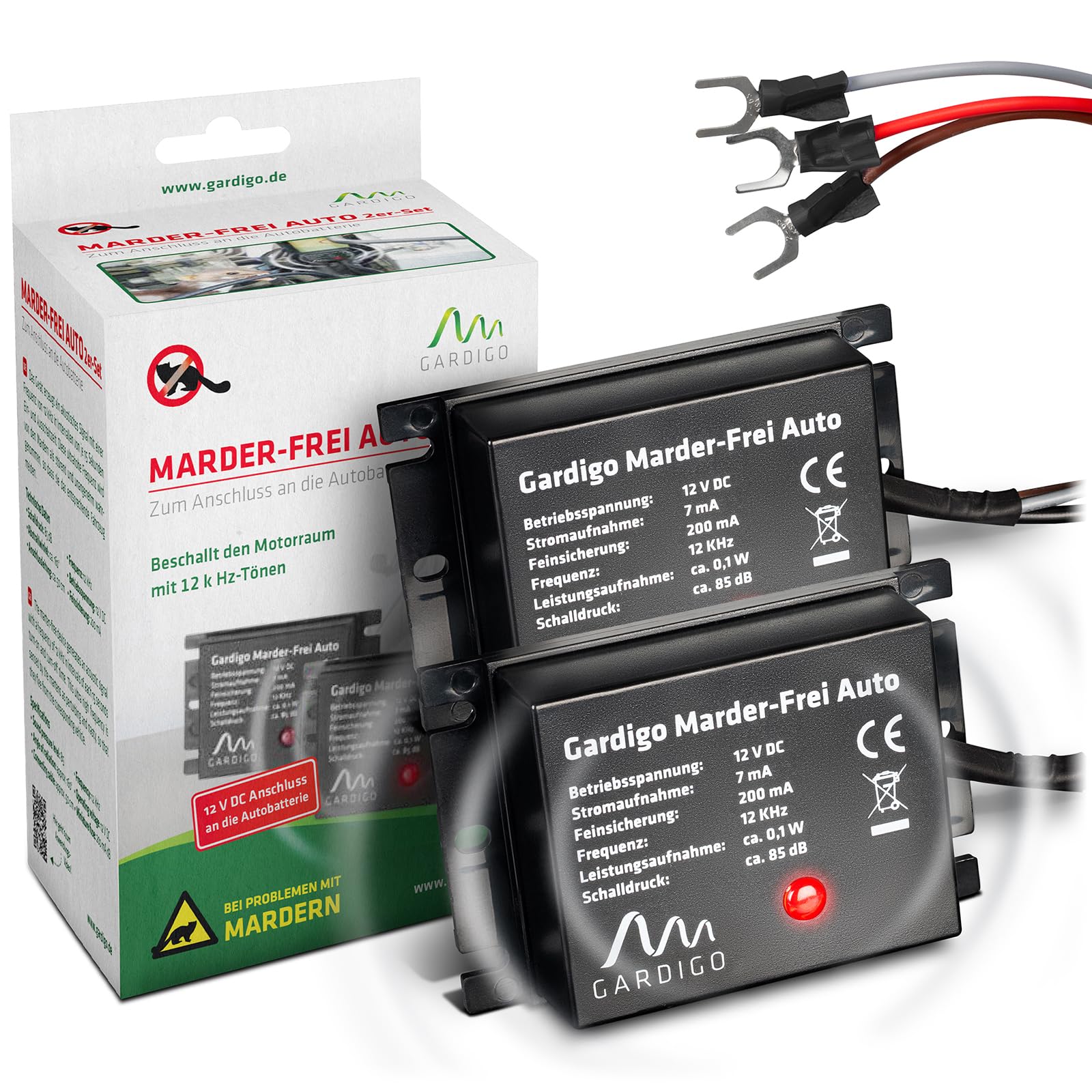 MaxEarn Spaventapasta per martore con ultrasuoni da 18 a 36 kHz e 2 flash, spaventa martore, protezione mobile per martore, deterrente per auto, motore, casa, garage, mansarda