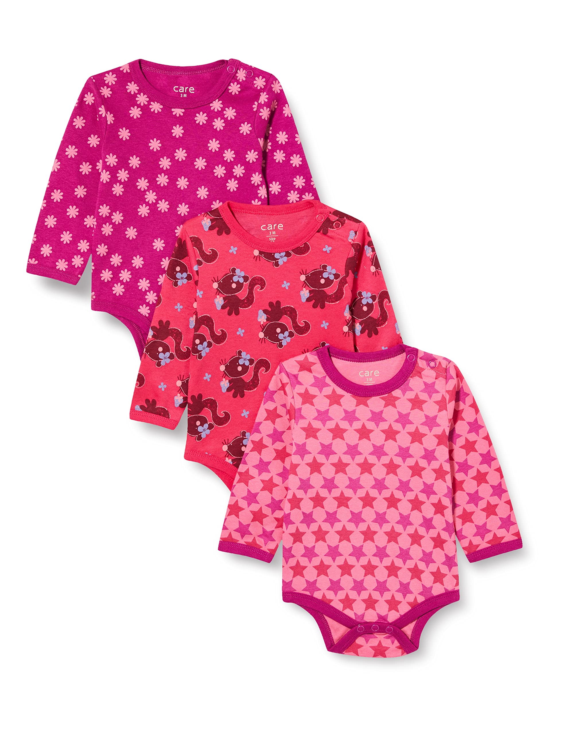CareBaby Girls Body Ls - Aop (3-pack) Bodysuit (pack of 3)
