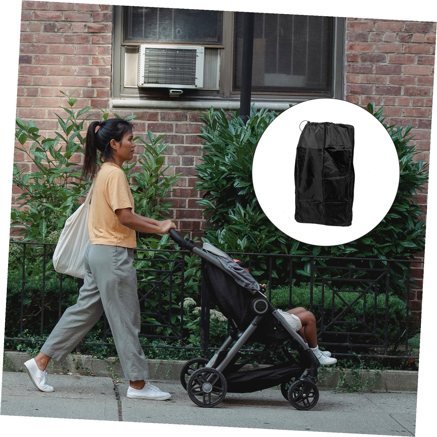 Hohopeti Kinderwagentasche fürs Flugzeug mit Nylonmaterial Geeignet für Buggy und Babywagen Praktische Aufbewahrungstasche mit Verstellbaren Trägern für Flugreisen und Ausflüge