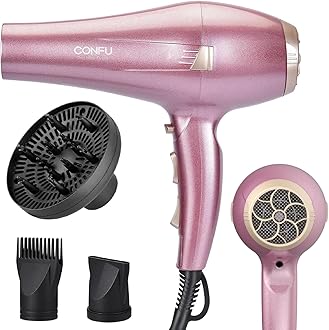 CONFUHair Dryer, Professional Ionic Salon Blow Dryer with Diffuser for Women and Men, 5X Fast Drying, Powerful and Quiet Hair Blow Dryer for Fast & Easy Styling (1875 Watts)