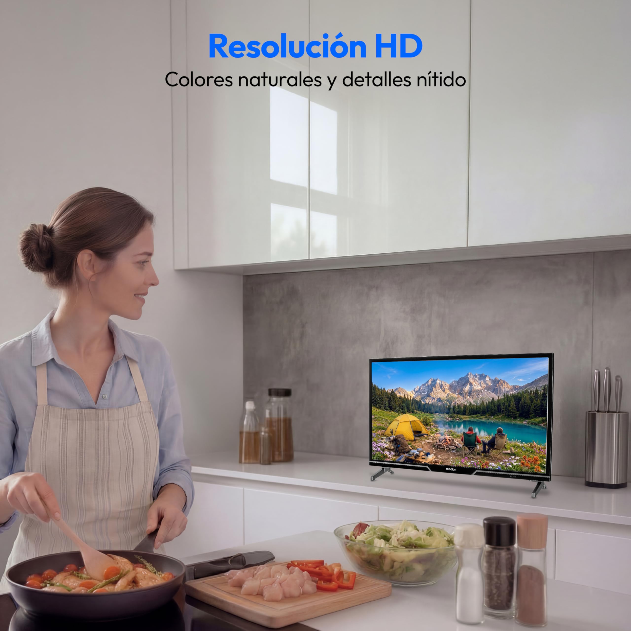 MEDION Televisor HD 59,8 cm (24 Pulgadas) (VIDAA, Smart TV, Prime Video, PVR, sintonizador Triple HD, MD 824102)