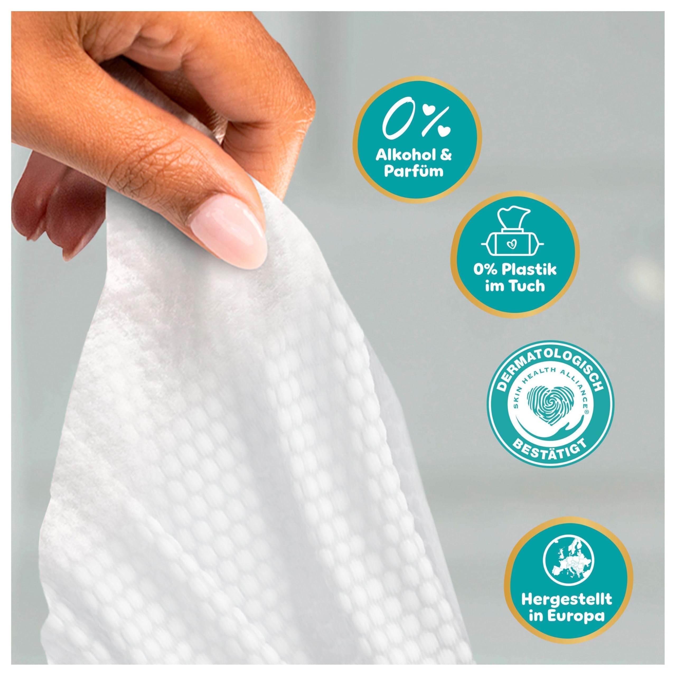 Pampers Aqua Soft Touch Baby-Feuchttücher, 24 Packungen mit 48 Feuchttüchern - 1152 Baby-Feuchttücher, weiche Textur und Lotion mit 99 Prozent Wasser